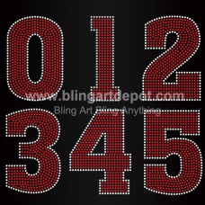 Numbers Zero To Five Iron On Rhinestone Heat Transfers